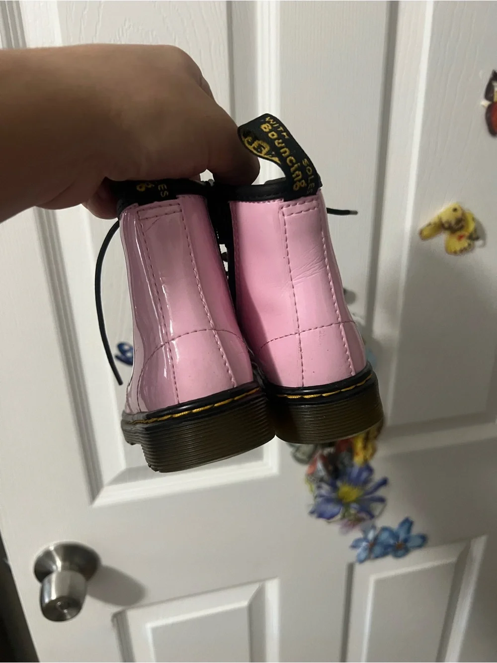 EUC Doc Marten Little Girls Pink Lace-Up Combat Boot (size10)